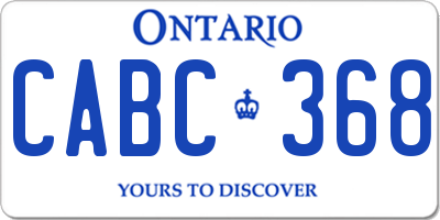 ON license plate CABC368