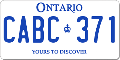 ON license plate CABC371