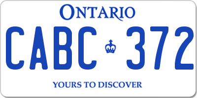 ON license plate CABC372