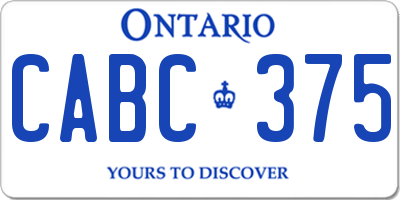 ON license plate CABC375