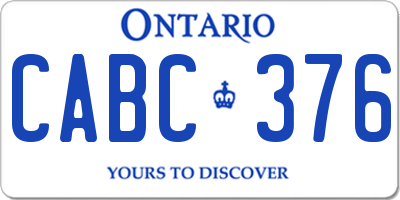 ON license plate CABC376