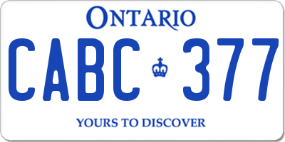 ON license plate CABC377