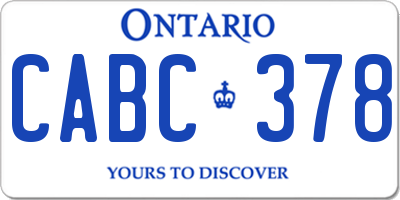 ON license plate CABC378