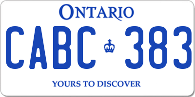 ON license plate CABC383