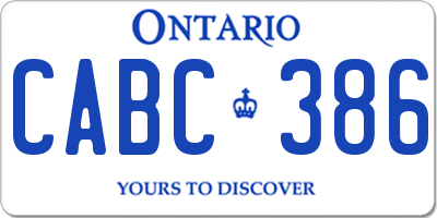 ON license plate CABC386