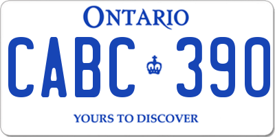 ON license plate CABC390