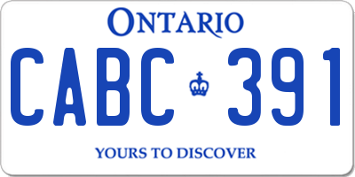 ON license plate CABC391