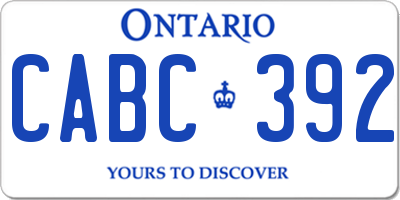 ON license plate CABC392