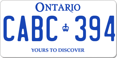 ON license plate CABC394