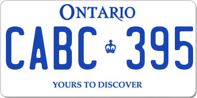 ON license plate CABC395