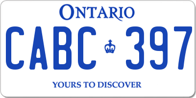 ON license plate CABC397