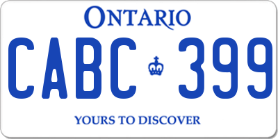 ON license plate CABC399