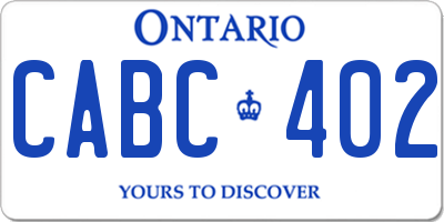 ON license plate CABC402