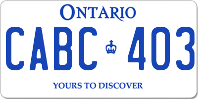 ON license plate CABC403