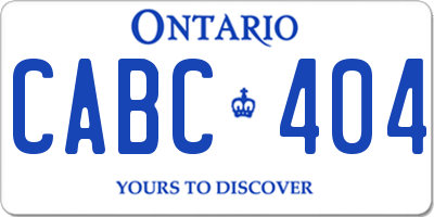 ON license plate CABC404