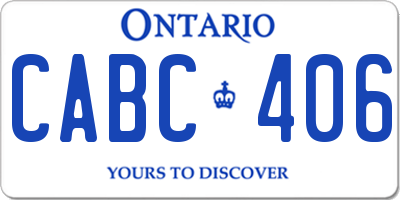 ON license plate CABC406