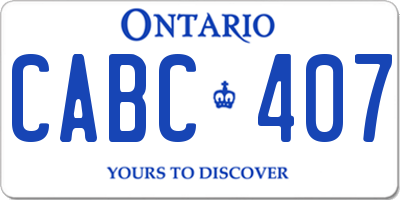 ON license plate CABC407