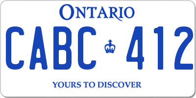 ON license plate CABC412