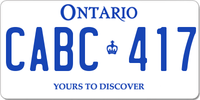 ON license plate CABC417