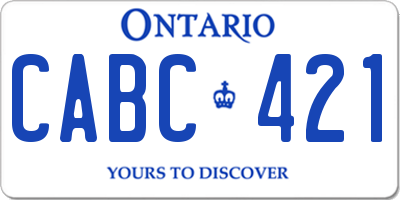 ON license plate CABC421