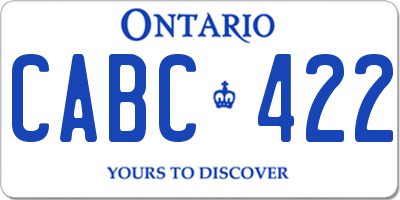 ON license plate CABC422