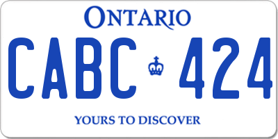 ON license plate CABC424