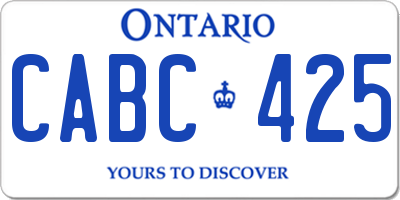 ON license plate CABC425