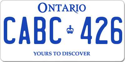 ON license plate CABC426