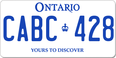 ON license plate CABC428