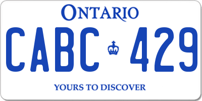 ON license plate CABC429