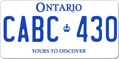 ON license plate CABC430