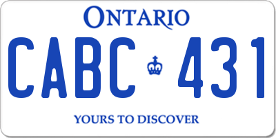 ON license plate CABC431