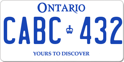 ON license plate CABC432