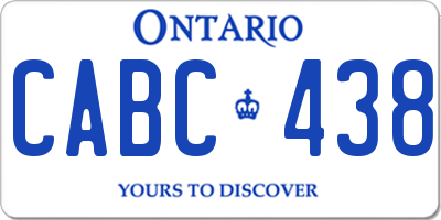 ON license plate CABC438