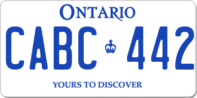 ON license plate CABC442