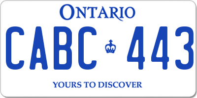 ON license plate CABC443