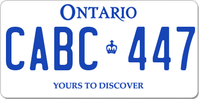 ON license plate CABC447