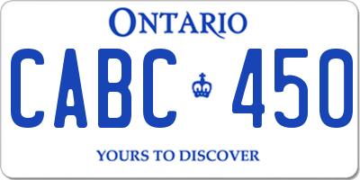 ON license plate CABC450