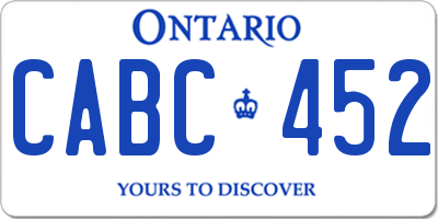 ON license plate CABC452