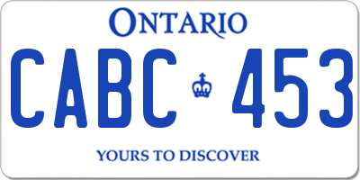 ON license plate CABC453