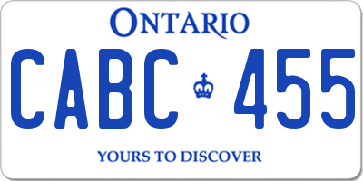 ON license plate CABC455