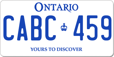 ON license plate CABC459