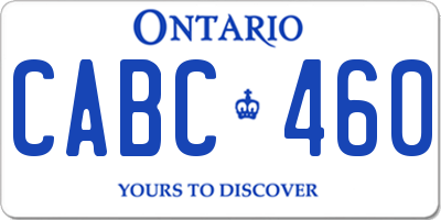 ON license plate CABC460