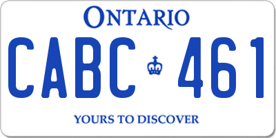 ON license plate CABC461