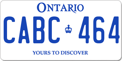 ON license plate CABC464