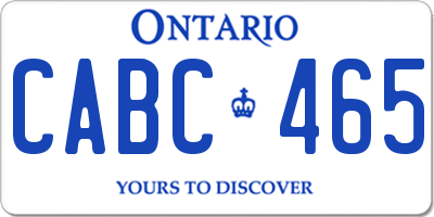 ON license plate CABC465