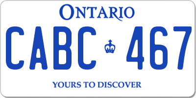 ON license plate CABC467