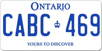 ON license plate CABC469