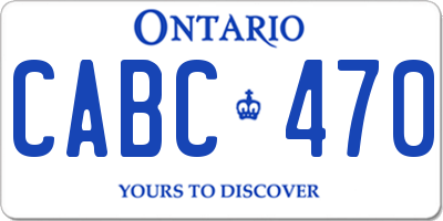 ON license plate CABC470