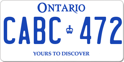 ON license plate CABC472